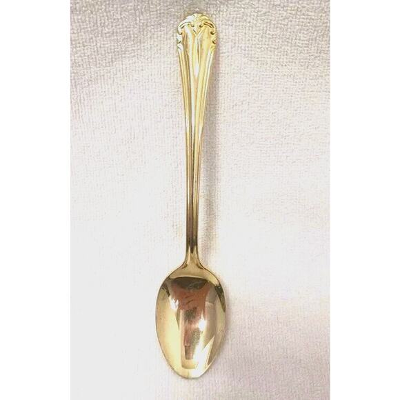 Hampton Silversmiths Gold Electroplate Elegant Scroll Deco Teaspoon Replacement - Picture 1 of 15